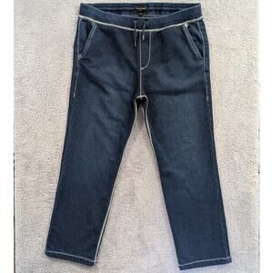 True Religion Sweatpants Women's XL Blue With Contrast Stitch Straight Leg